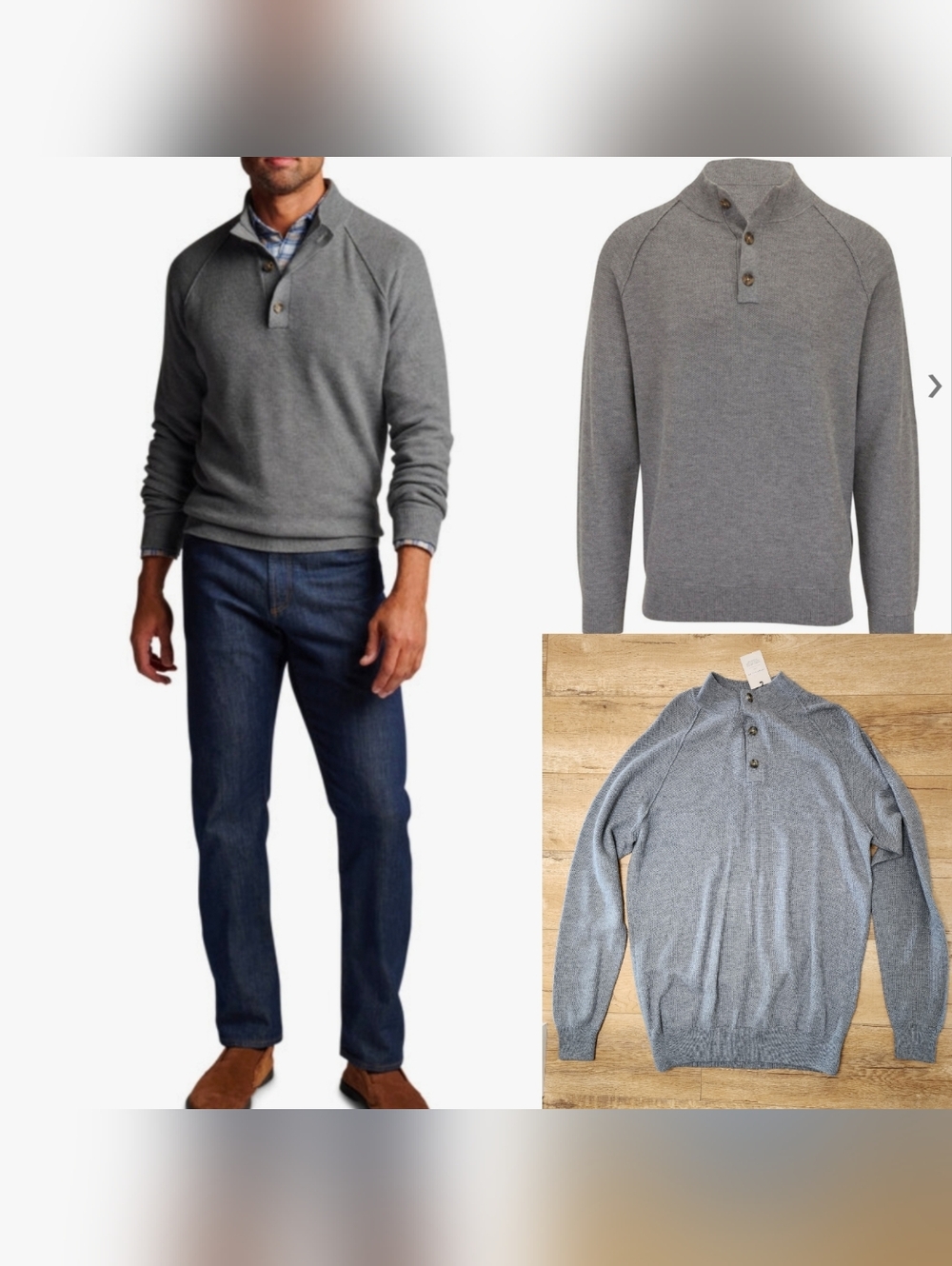 NWT $248 Peter Millar Crown Sweater Parkway Gale Gray Size M Pima Cotton Wool